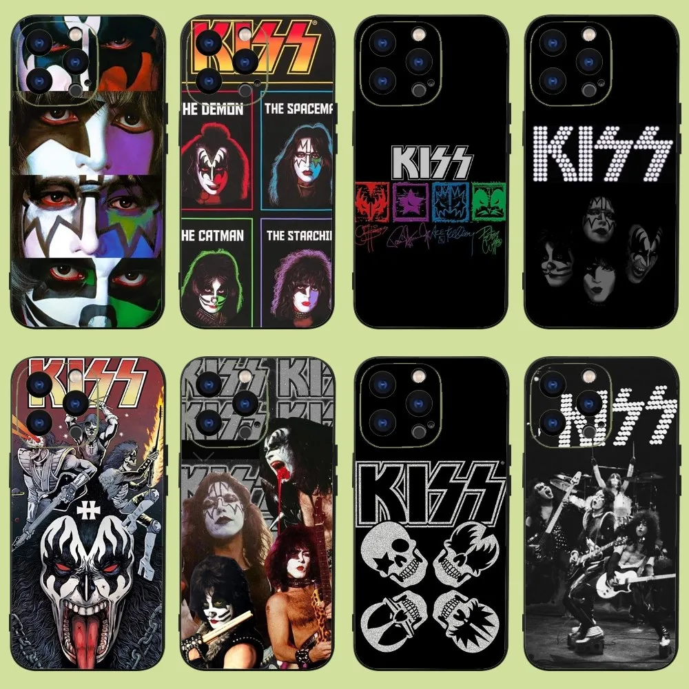 Classics Kiss Rock Band Custodia Per Telefono Per Iphone 15,14,13,12,11 Plus,Pro,Max,Xr,Xs,X,7,8 Plus,Se,Mini Silicone Soft