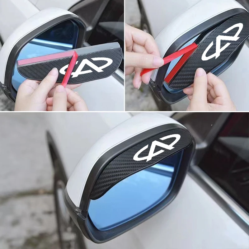 Car Rearview Mirror Rain Eyebrow Protector Rain Sticker 2x for CHERY TIGGO 2 3 4 7 PRO 8 A3 Weatherstrip Accessories Rearview Mirror Rain Eyebrow