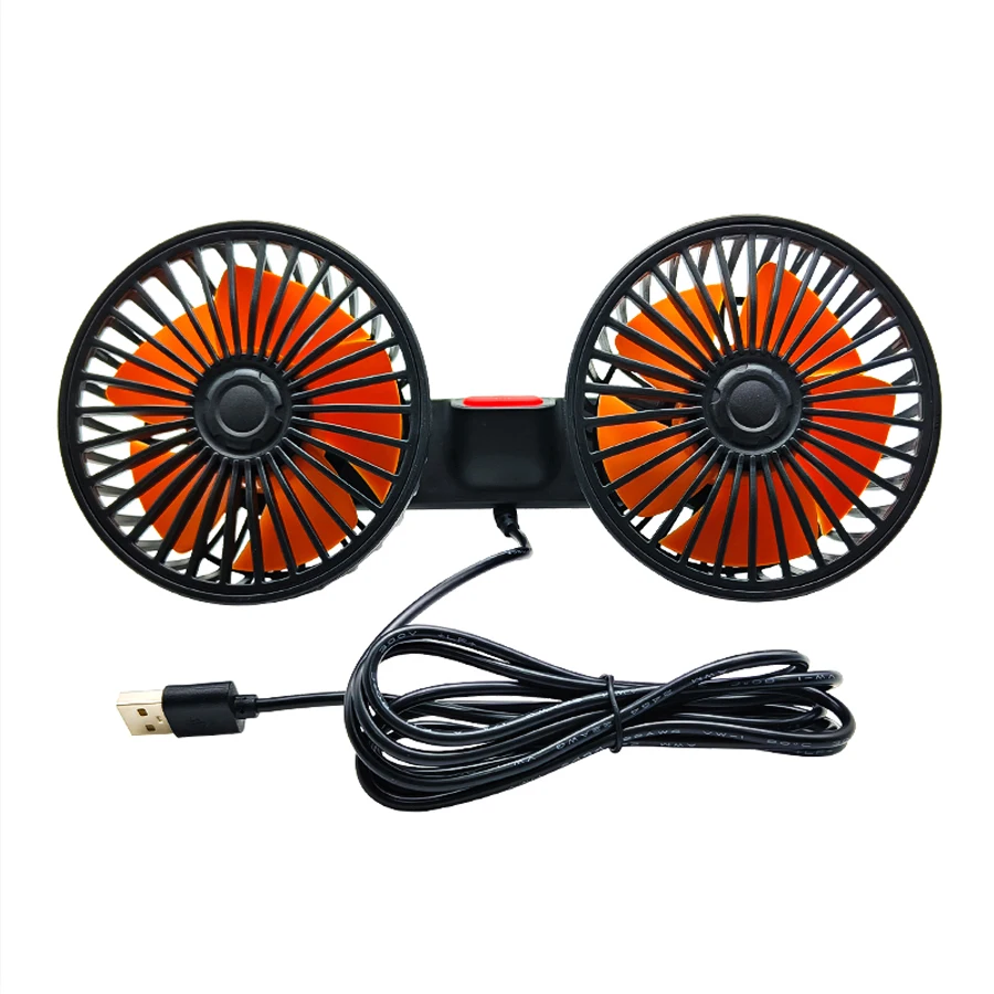 Ventilador USB Para Coche - 3 Velocidades, 360° Giratorio, Con Ventosa, Para Asientos Traseros