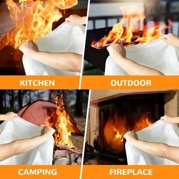 40”x 40” Emergency Fire Blanket - Flame Suppression Fiberglass Blankets for Home, Survival Safety - Fire Extinguisher Alternativ 4