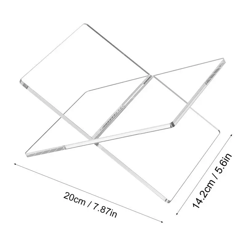 Acrylic Book Holder X-Shaped Display Stand for Cookbook Recipe Menu Magazines Storybook Rack for Display Opening Reading Books book holder book stand reading stand