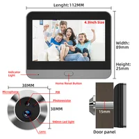 Tuya Smart Life 2.4G WiFi batterie judas porte trou oculaire visionneuse numérique caméra résidentielle 3MP 64G TF carte incluse pour appartement 6
