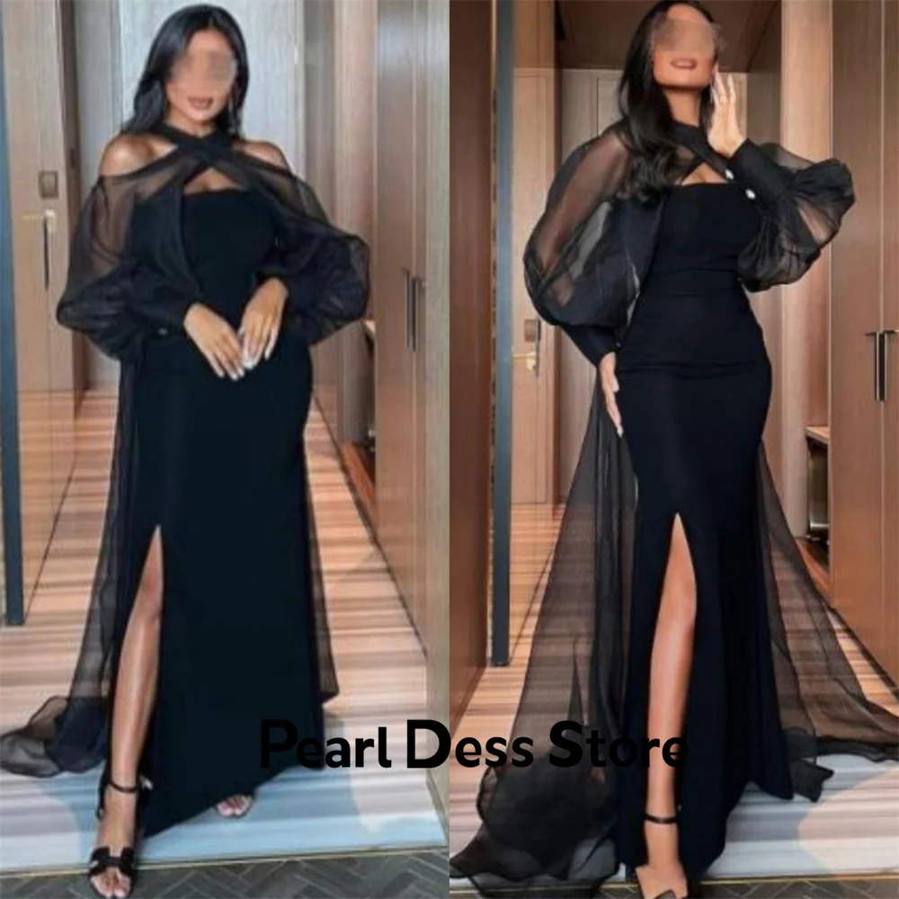 

Women's neck hanging satin evening dress Exquisite party dress Cocktail tulle dress Formal occasion ball
