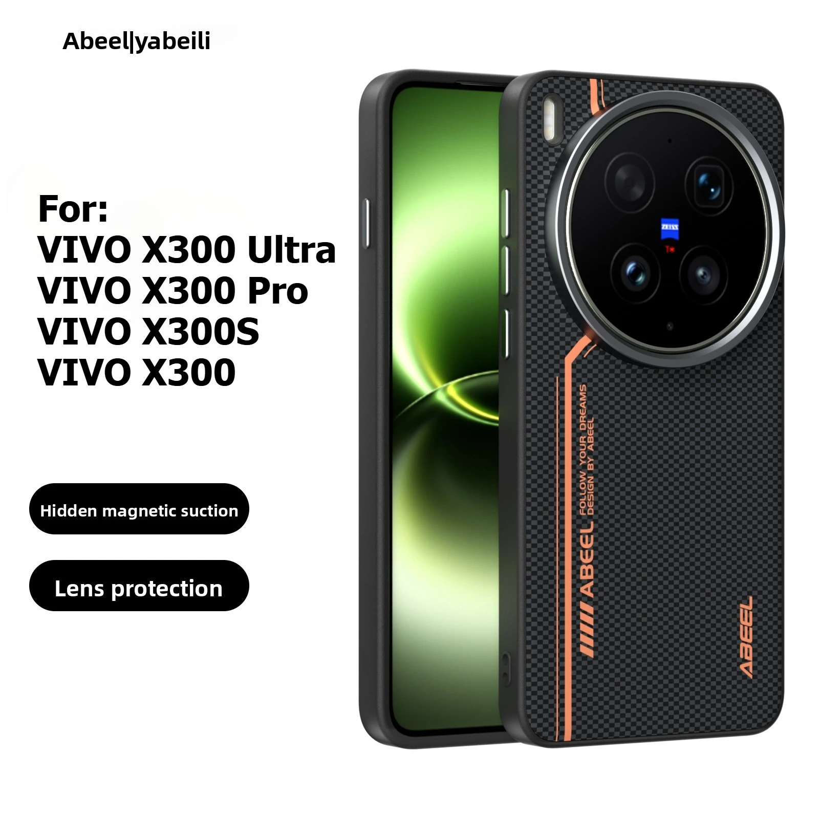 Enhanced Product Title:  
Premium Magnetic Lens Protective Case with Wireless Charging Compatibility - Anti-Fall Design, Large Hole PC Cover