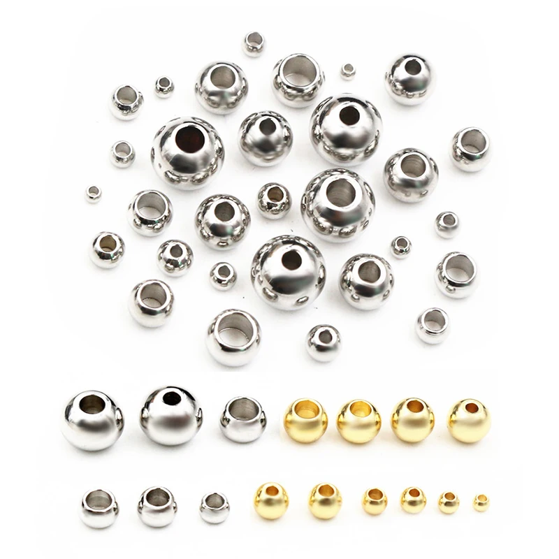 Stainless Steel Spacer Beads 30-100pcs 2-8mm For Jewelry Making