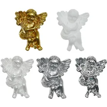 

10Pcs-Nail Embossed Rhinestones Baroque Designs Angel Resin Charms,DIY Nail White/Gold Charms