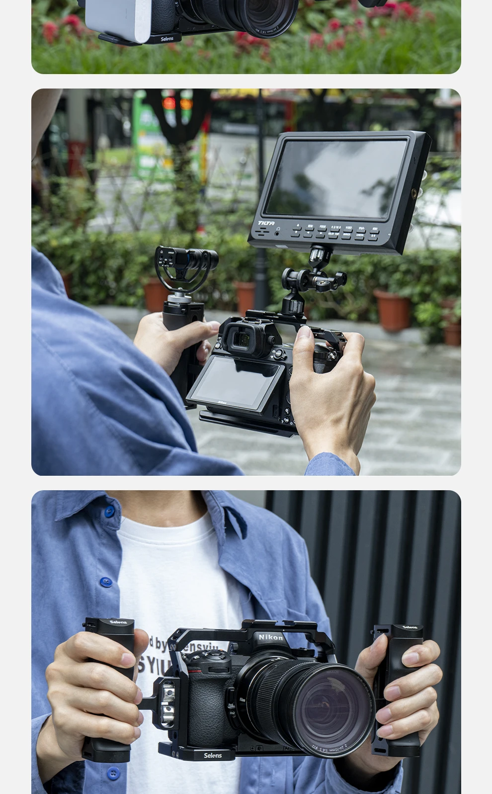 Camera Cage with Multiple Expansion Holes for Universal DSLR Nikon Z5/Z6/Z7/Z6 I