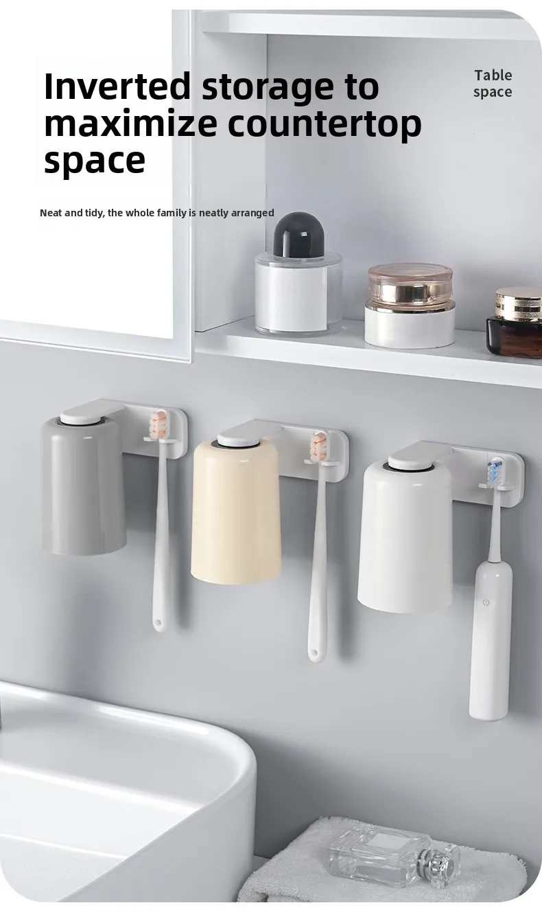 Magnetic Toothbrush Holder Wall Mounted No Drill Bathroom Storage_voghion.com