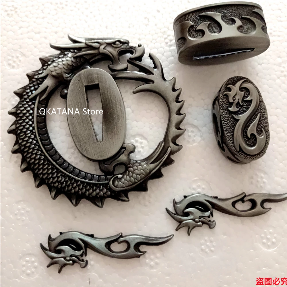 Wonderful Japanese A Set Alloy Tsuba Fuchi Kashira Menuki