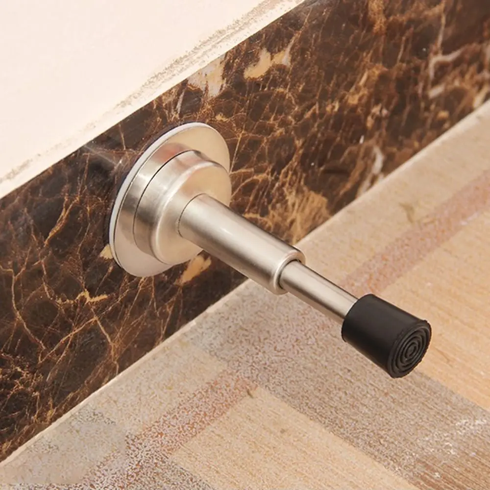 Door Stopper Wall Protectors Durable Self Adhesive Hydraulic Stainless Steel Floor Holder Home