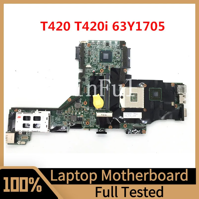 63 Y1705 Scheda Madre Per Lenovo Thinkpad T420 T420I Scheda Madre Del Computer Portatile N12P-Ns1-S-A1 Qm67 Ddr3 100% Completamente Testato Funzionant