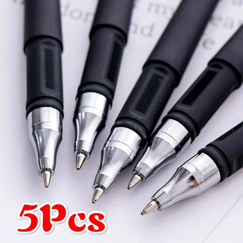 New 5pcs 0.5mm Gel Pen Set Black Matte Writing Supplies Water Pens Student Exam Office Accessories Stationary Back To School