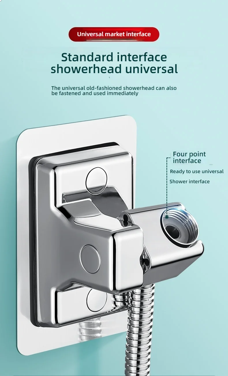 Description Picture 6 of itemShower Head Holder Adjustable Wall Mounted Shower Holder Self-Adhesive Showerhead Handheld Bracket Bathroom Accessories