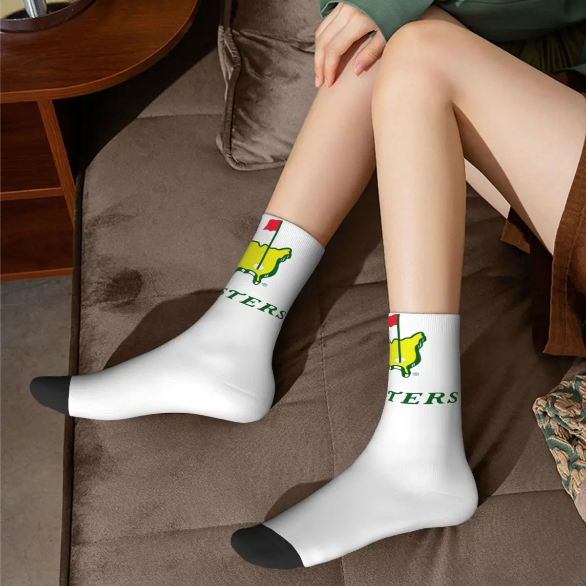 All Seasons Crazy Design Women Men Golf Masters Tournament Logo Crew Socks Product Sports Socks Comfortable Best Gifts