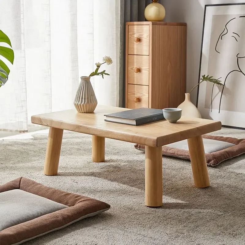 

Japanese Style Low Tables Balcony Floor Table Solid Wood Tatami Coffee Tables Bay Window Small Tea Tables Furniture Living Room