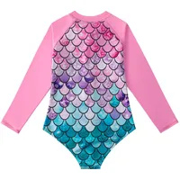 Children's Mermaid Swimsuit Children's One-Piece Swimsuit Long Sleeved Girl's Hot Spring Fish Scale Swimsuit Girl's Swimsuit 2