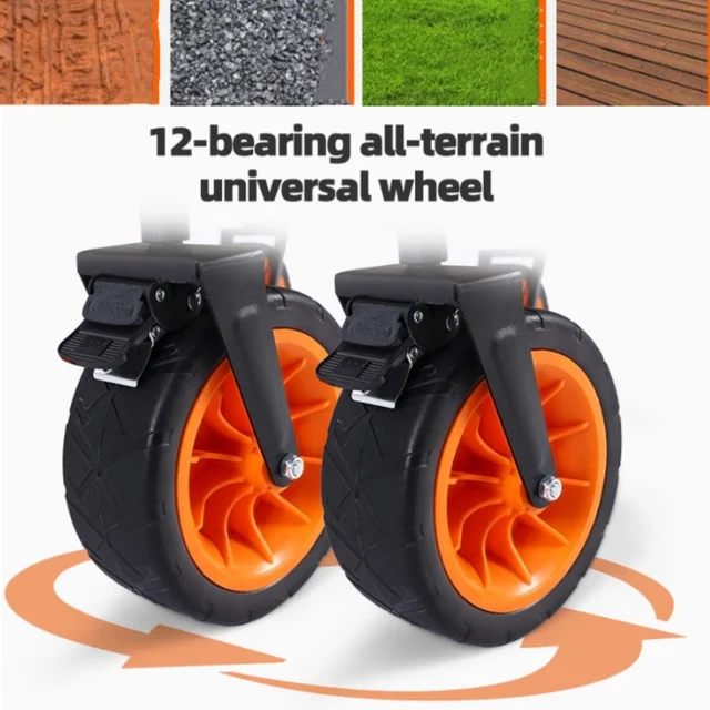 Kemping Kocsi Összecsukható Asztal Kerekek Frissítse Nagy Kapacitású Kültéri Party Piknik Kert - Image 3