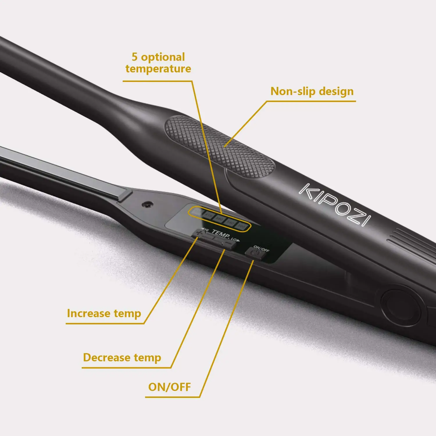 KIPOZI Titanium Small Hair Straightener Short Hair Pixue Cut Titanium Dual Voltage Flat Hair Iron Thin Pencil Beard Straightener 6
