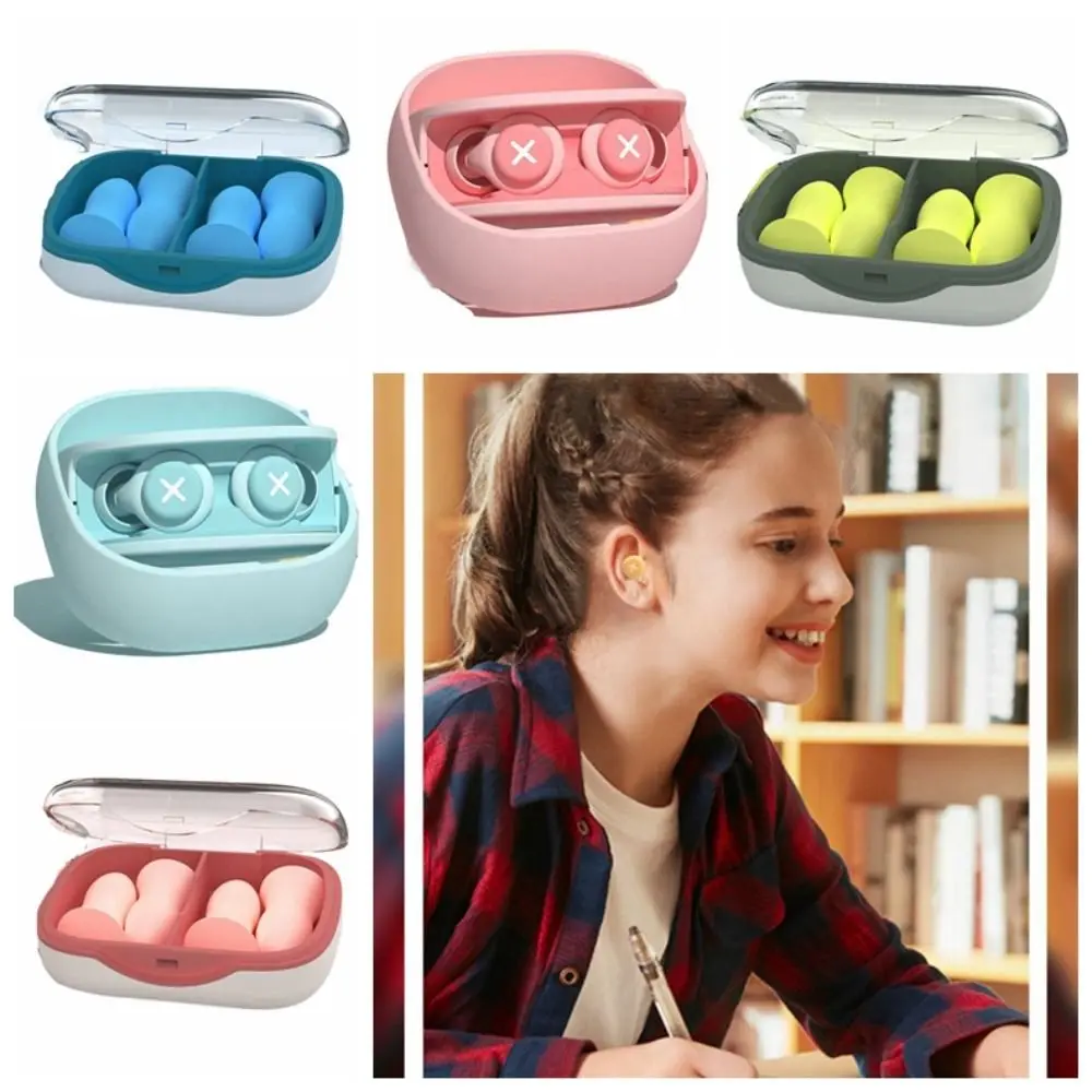 

2PCS/4PCS Soundproof Silicone Noise Earplug Noise Reduction Soft Insulation Earplug Slow Rebound Mute Ear Plugs Sleep Aid