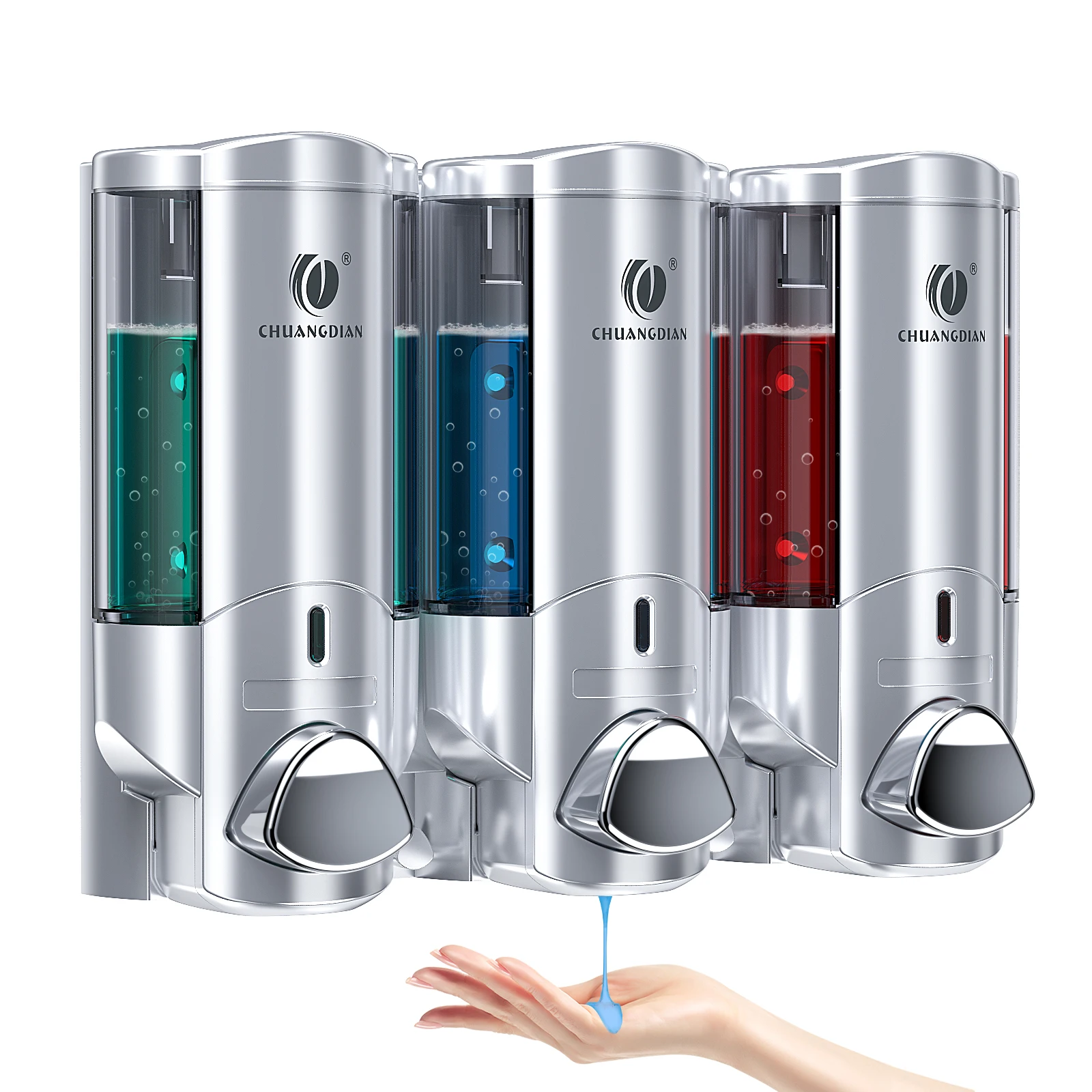 Modunful Douchedispenser, 2 kamers, zonder boren, wandmontage, shampoo en conditioner, dispenser voor badkamer, douche, wandmontage, shampoo, conditioner, lichaamswasdispenser voor badkamer, grote Modunful Douchedispenser, 2 kamers, zonder boren, wandmontage, shampoo en conditioner, dispenser voor badkamer, douche, wandmontage, shampoo, conditioner, lichaamswasdispenser voor badkamer, grote