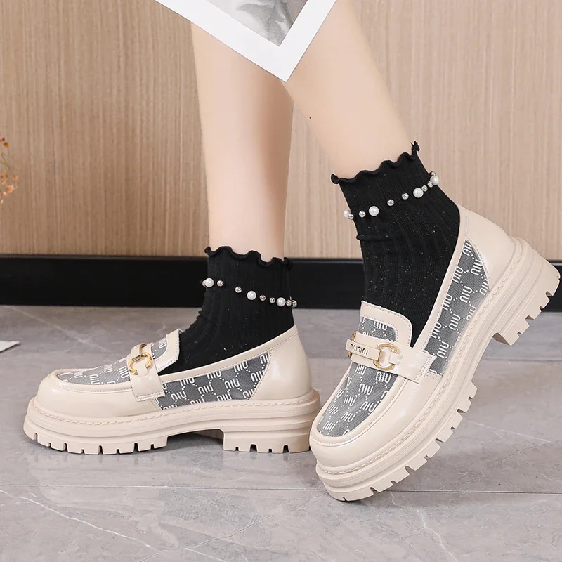 

Women's 2024 New Summer Breathable Mesh Lefu Single Shoes Increase Leisure Fashion with One Step Comfortable Women's Shoes 810