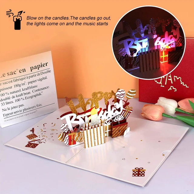 Carte d'anniversaire musicale,carte d'anniversaire pop-up 3D avec Bougie à  Souffler Music Lumière,carte[S79] - Cdiscount Beaux-Arts et Loisirs créatifs