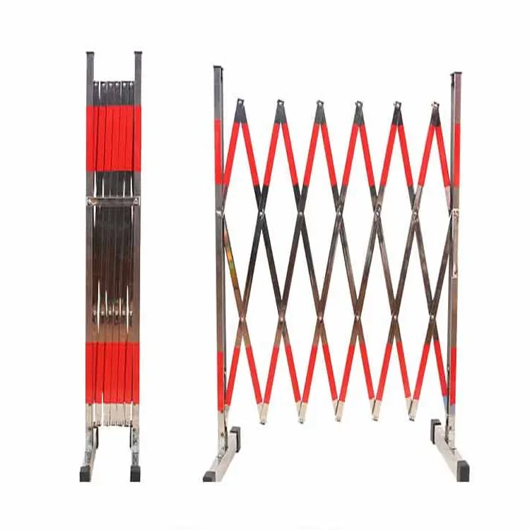 Stainless Steel Telescopic Fence Mobile Guardrail Construction Enclosure School Safety Folding Fence External 1.2x2.5cm.