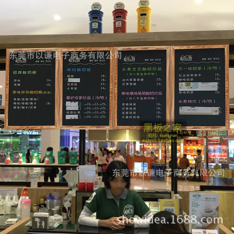 

Baked Wood Frame Hanging Small Blackboard Commercial Billboard Handwritten Menu Hanging On The Wall Home Note Message Board
