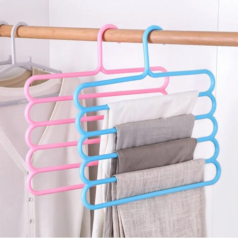 colored Household Trousers Scarf Storage Multilayer 5 Layers Storage Rack Pants Hangers Clothes Hanger Trousers Hanger 3