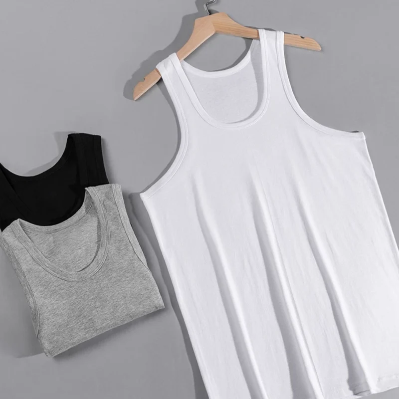 Men’s solid color four seasons thin cotton vest casual and comfortable Joker sweatshirt fitness exercise slim vest BEST SELLERS