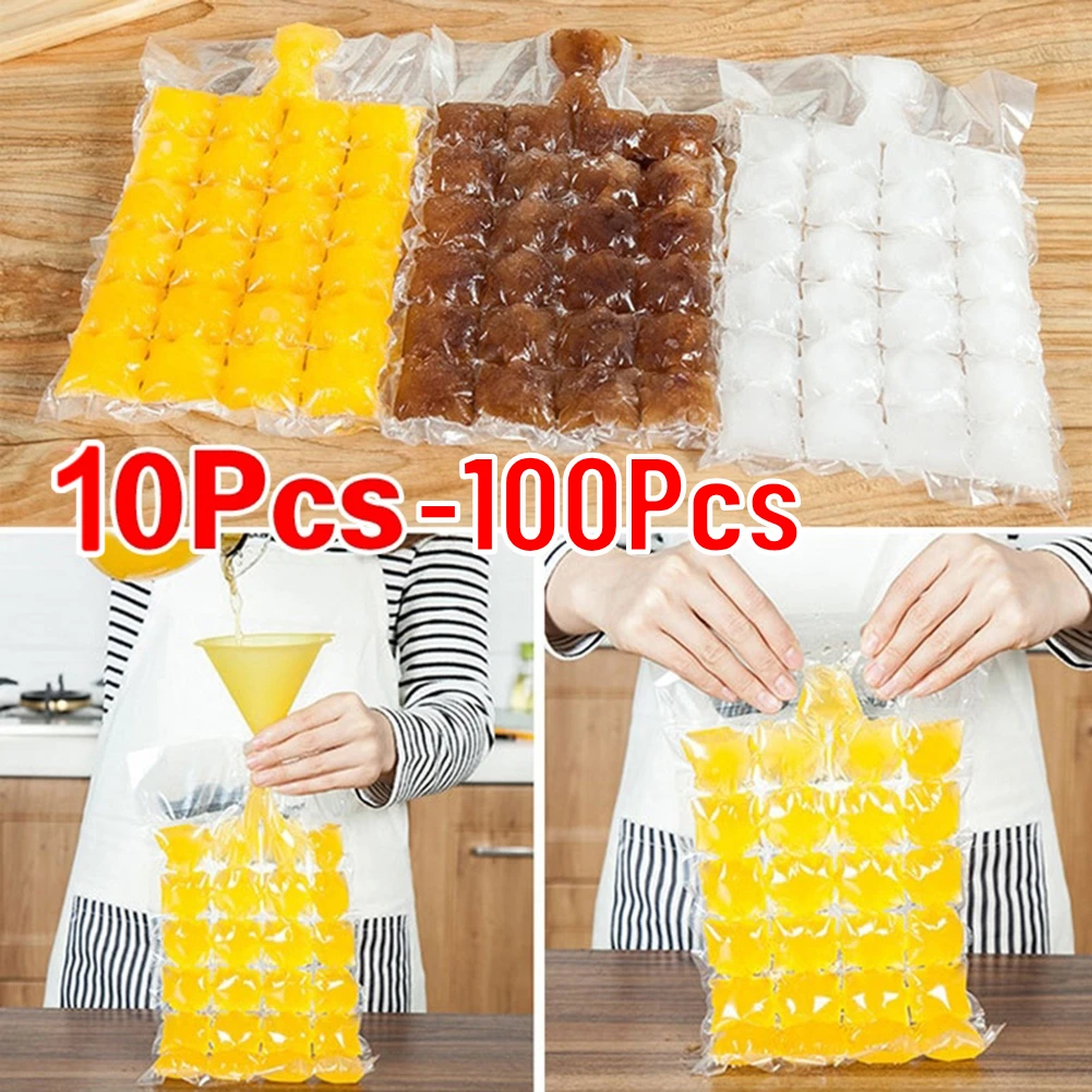 10-200PCS Disposable Ice-Making Bag Freezing Maker Ice Cube Bag Self-Seal DIY Drinking Ice Cube Tray Mold For Cocktail DIY Drink ice mold,ice cream bag