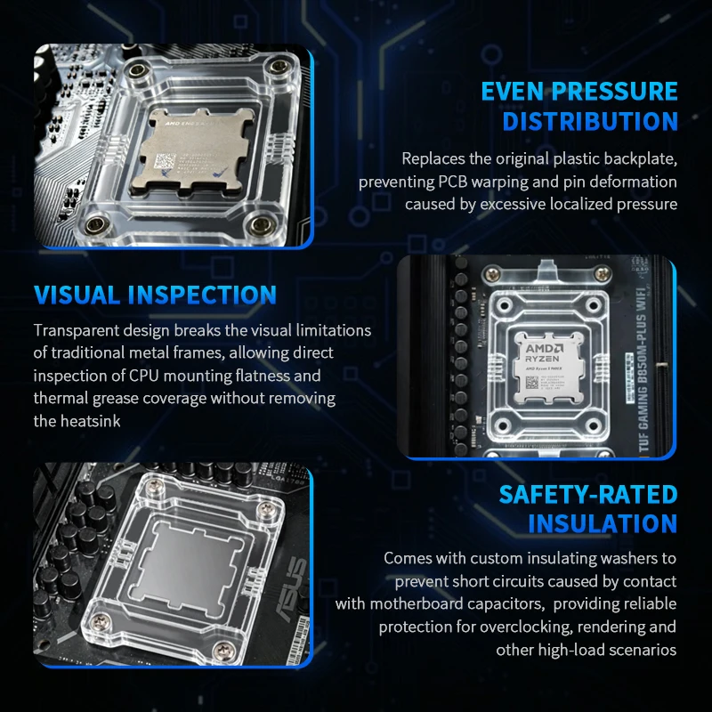 UPSIREN AMD AM5 V2 BCF CPU 굴곡 보정 고정 버클 AM5 플랫폼 CPU 설치 고정 스메도, 내열성