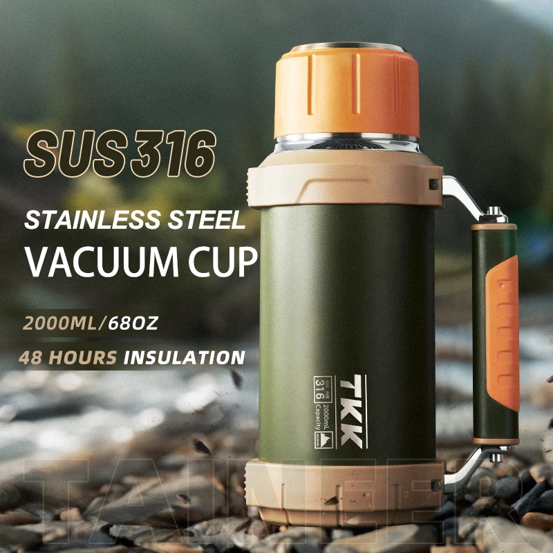 Genuine Thermos Brand Stainless Steel Vacuum Insulated 68oz Black 