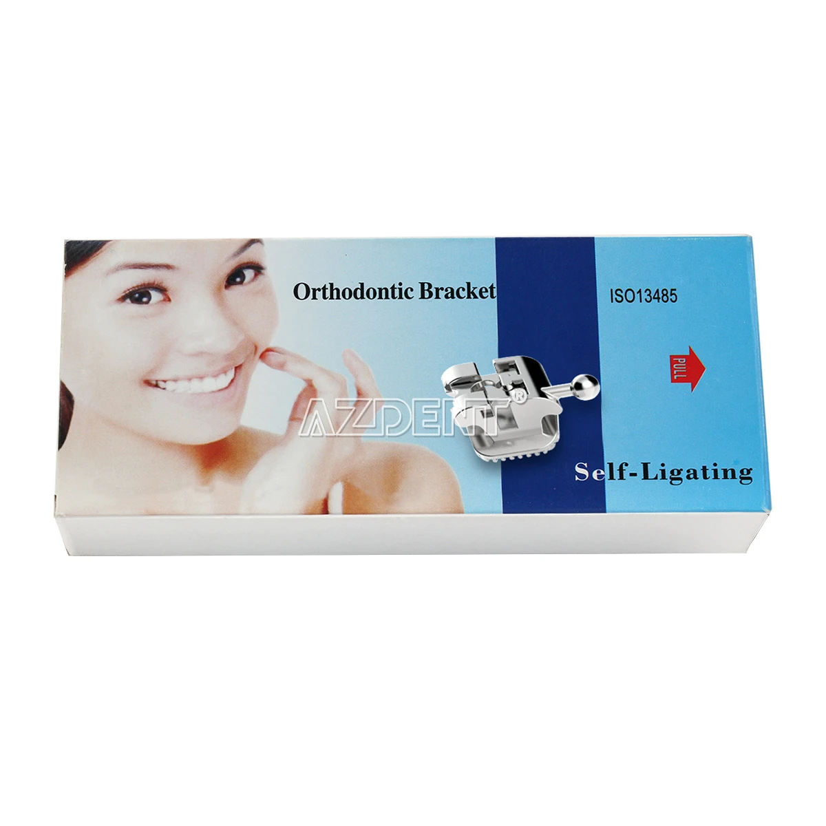 24 Stück/Box AZDENT Dental Kieferorthopädische Halterung Passive selbstligierende Zahnspangen Roth 0,022 Haken 345 mit 1st Molar Bukkalröhrchen – Detail 1