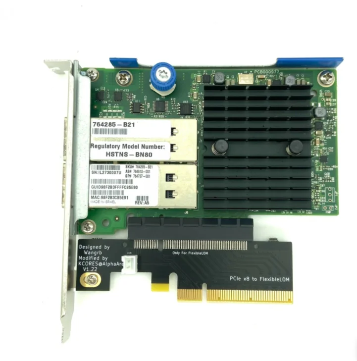 

Оригинальный 764285-B21 10 Гб/40 ГБ 2-портовый 544FLR QSFP ADPTR - PCI-E 8x полная высота