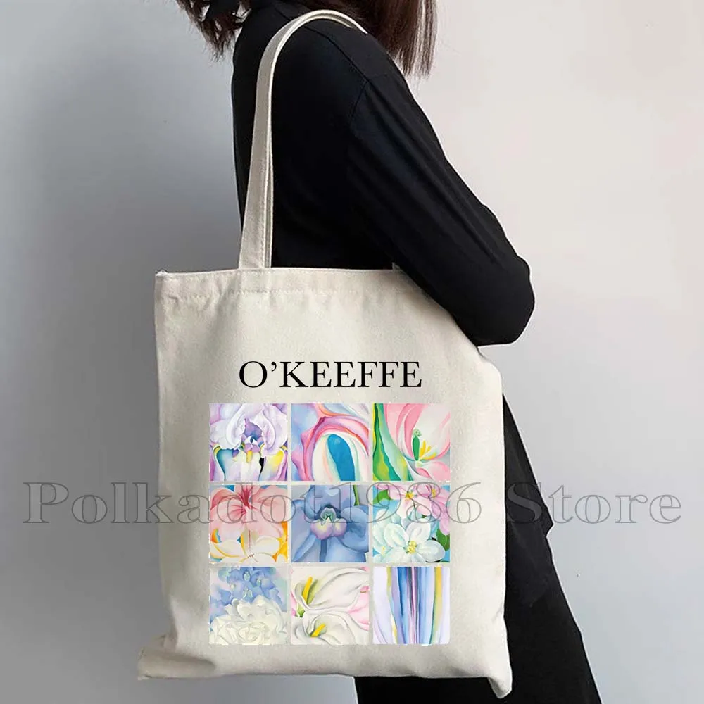 Monet Van Gogh Degas Klimt Painting Renoir Chagall Hokusai Matisse Art Collage Cute Gifts Women Canvas Tote Bag Cotton Handbags 4