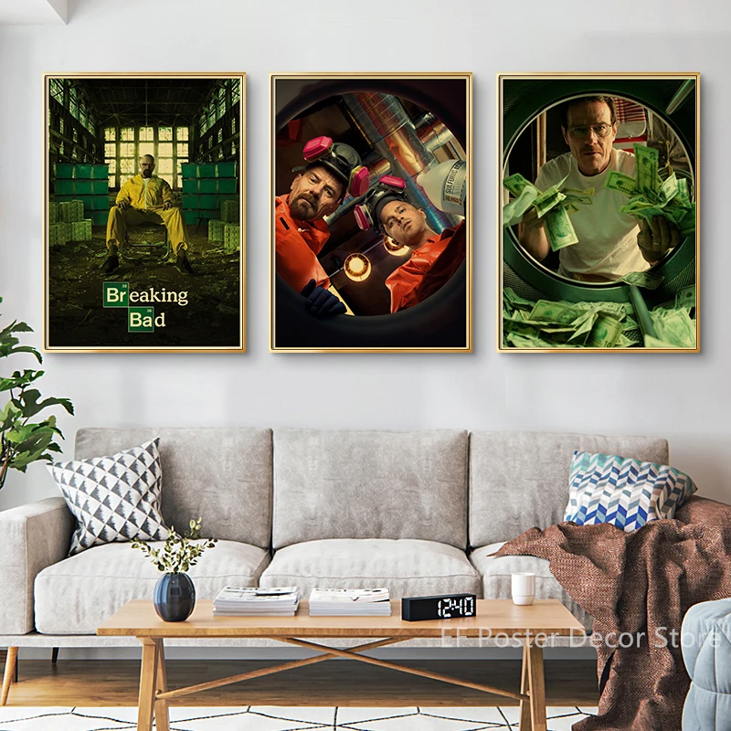 TV Breaking Bad Poster Aesthetic Prints Vintage Home Room Art Wall Decor Picture Walter Retro Painting