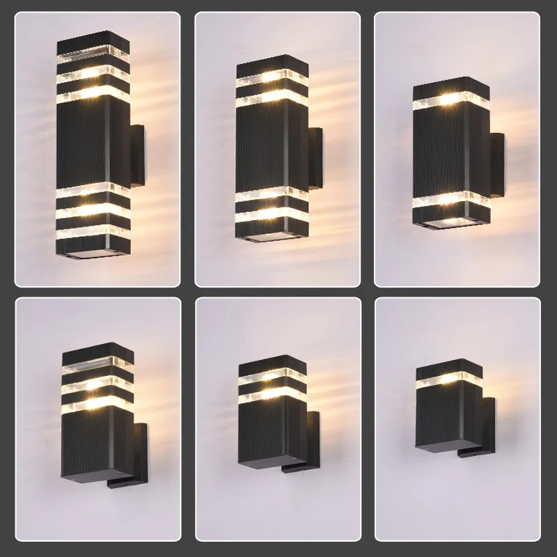 Outdoor Up Down LED Wall Lamp GU10 Waterproof Acrylic Garden Balcony Porch Light Street Path Sconce Decor Lighting Fixture wall light outdoor porch light