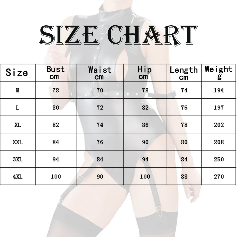 Women Exotic Faux Leather Bondage Bodysuits Sexy Sleeveless Lingerie Leather Bodysuit Female Tights Push-up Bra Shaping Leotards