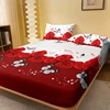 Brushed Fitted Sheet Soft Comfortable Butterfly Floral Print Bedding Fitted Sheet For Bedroom Guest Room With Deep Pocket 6