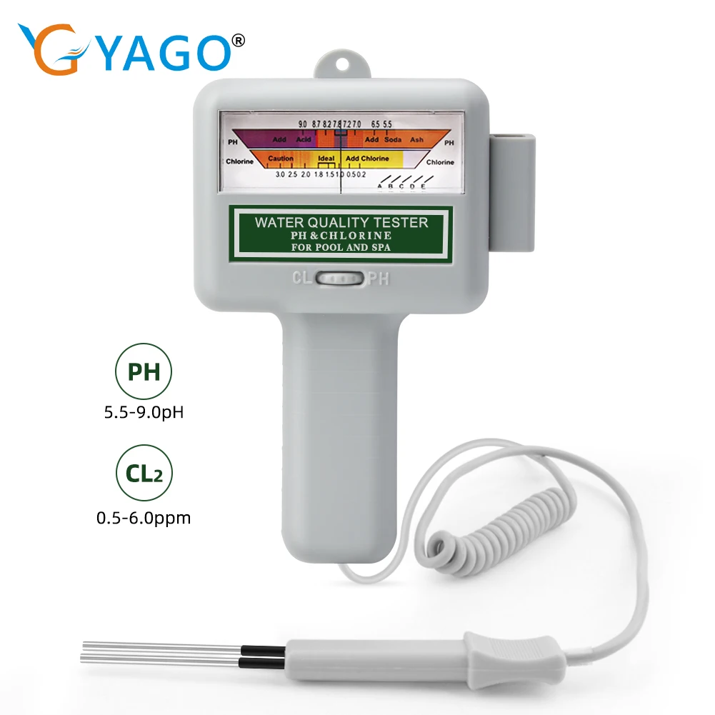 PC101 Water Chlorine Meter Swimming Pool PH Tester Water Quality Testing Tool for SPA Aquarium Hot Spring