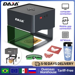 DAJA DJ6 Mini Laser Engraver,DIY Woodworking Wood Plastic Laser Engraving Machine Fast Mini Logo Mark Printer Cutter