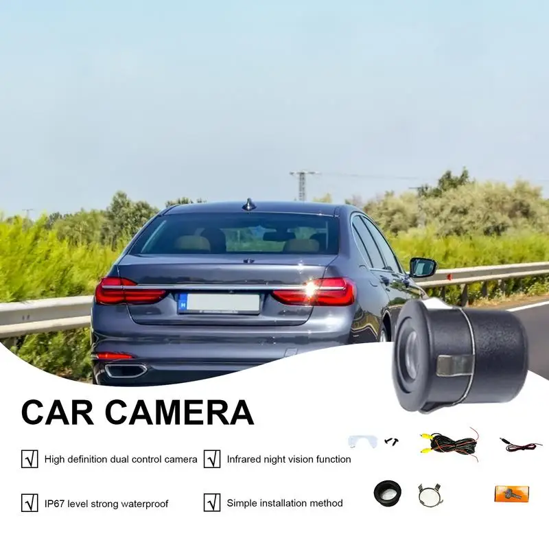 Car Backup Camera 150-Degree Wide View LED Reverse Camera Rear Front Side Reverse Camera Night Vision Reverse Rear View Backup