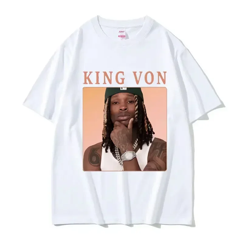 Rapper K-King Von Vintage Graphic T-Shirt Men's Hip Hop Oversized