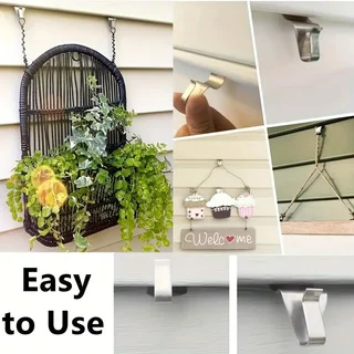 7Pcs Vinyl Side Hook, Heavy Duty Side Clip - Side Hanger for hanging on patio, no need to punch holes, outdoor hook 5