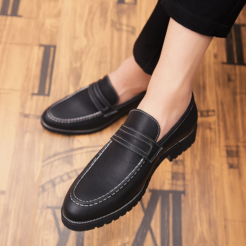 

Luxury Designer Men Leather Shoes Casual Shoes Business Dress Shoes All-Match Wedding Shoes Slip On Formal Zapatos De Hombre