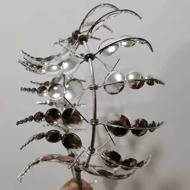 Egyedi Varázslatos Fém Szélmalom 3D Szélen Működő Kinetikus Szobrászat Gyepen Napenergia Spinners Udvar Kerti Dekoráció Kültéri Beltéri Gyűjtők - Image 5