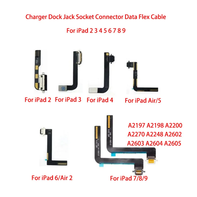 50PCS USB Charger Dock Charging Port Flex Cable For iPad - Main Image