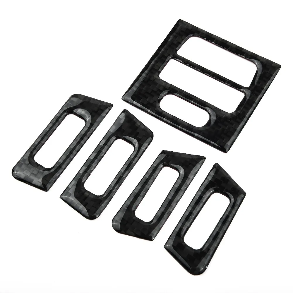

Durable Practical Useful Air Outlet Trim Accessory Vent 5pcs Auto Carbon fiber Parts Decorative Interior Central