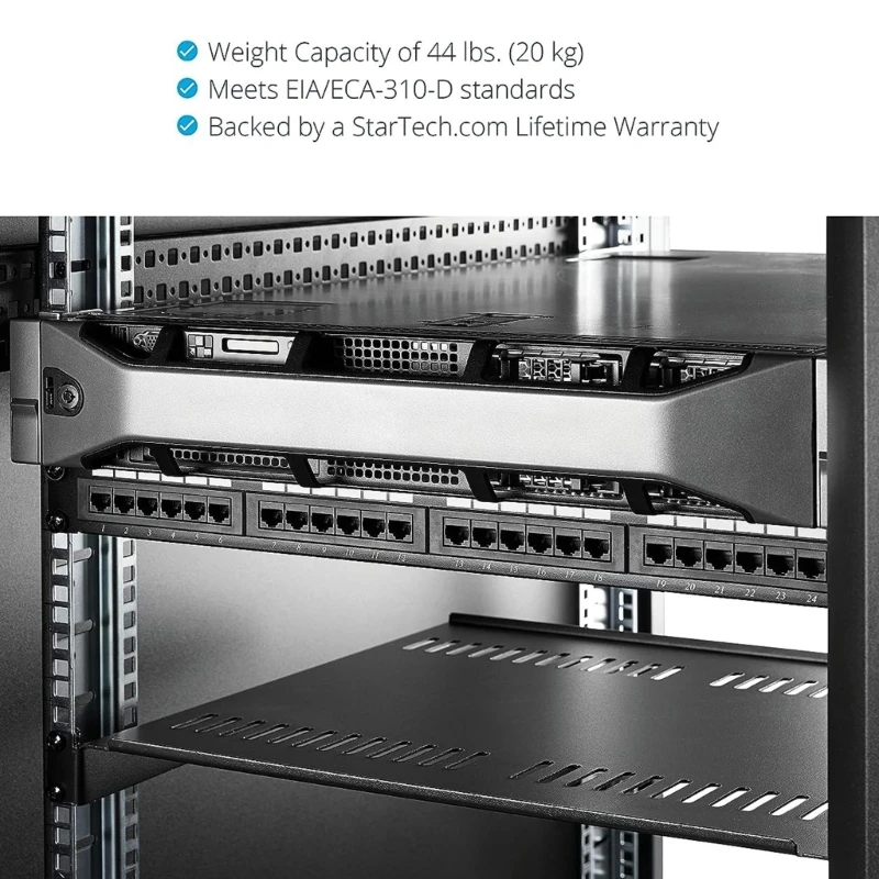 1U Server Rack Shelf Universal Vented Tray for 19